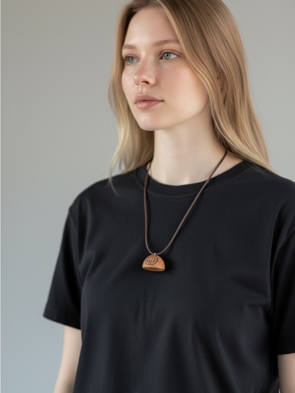 9/3 Handmade Brown Wooden Pendant Necklace - Women Jewelry